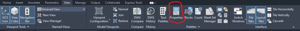 AutoCAD Properties Palette