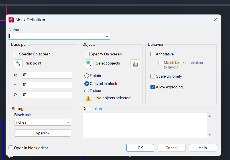 How to insert a block in AutoCAD