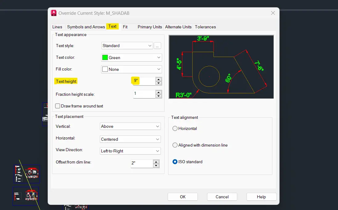 change text size in autocad dimension