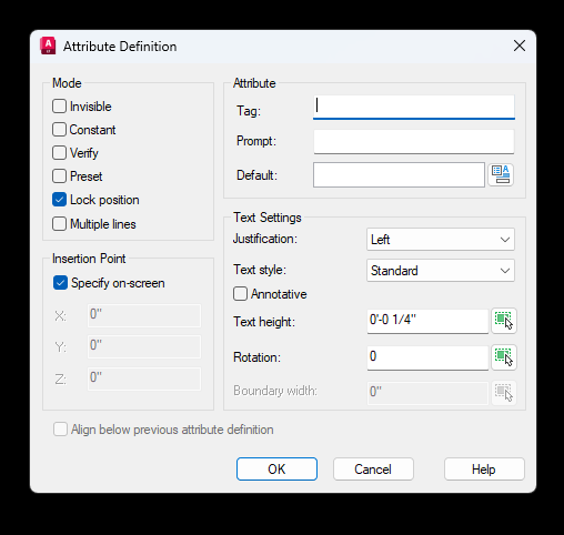 how to add attributes to a block in autocad