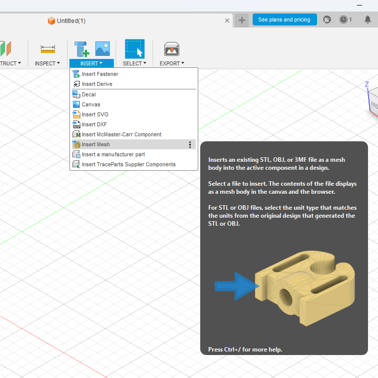Fusion 360 Mesh to Solid